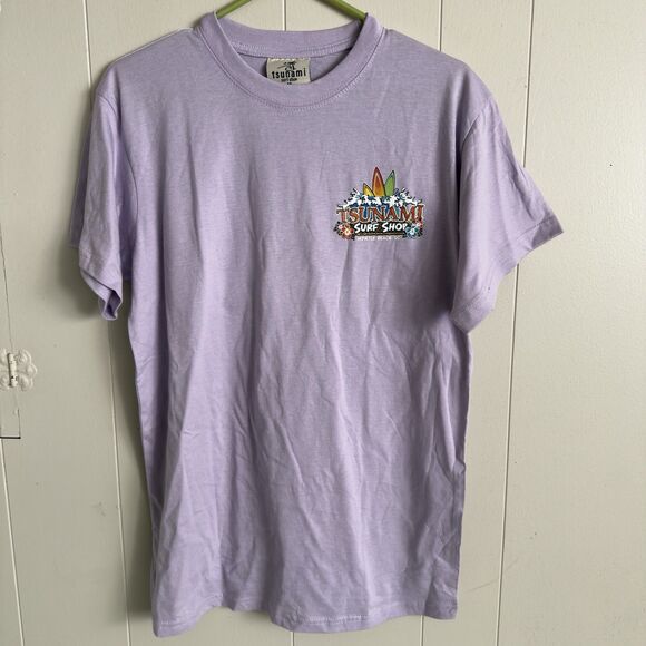 Myrtle Beach SC Tsunami Surf Shop T-Shirt Destination Ocean Purple Men M EUC - Picture 1 of 10